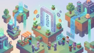 Профессиональная иллюстрация для блога о трендах HypixLand Minecraft сервера в 2026 году.